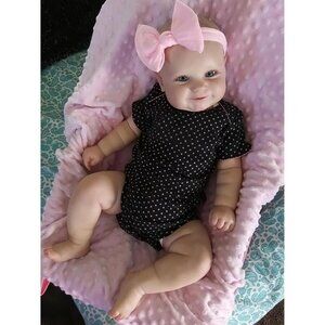 🆕 Reborn Baby Doll Black Truly Soft Touch Body Realistic Look Real Vinyl Limbs